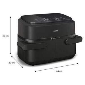 Philips 1000 series FlexDrawer Dual Basket Air Fryer,detachable tray divider,HomeID app,With 6 presets and 10 cooking methods-NA150/09 7.1 L 2450 W NA150/09 black - Image 5