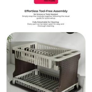 Double Layer Dish Drainer Rack Assorted 44x8x30cm - Image 3