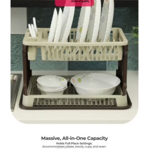 Double Layer Dish Drainer Rack Assorted 44x8x30cm - Image 4