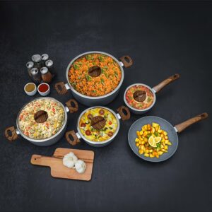 Chef Master 10 Piece Non stick Cookware Set With 5 Layer Granite Coating DC2284 - Image 2