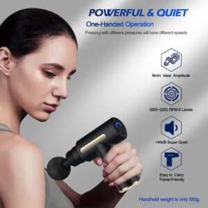 EzzySo Mini Massage Gun Percussion Deep Tissues Muscle Massager Gun With 6 Speeds Massage Device Super Quiet Portable Electric Handheld Body Massager For Back Neck Pain Relief - Image 6