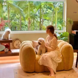 Retro Sofas Living Room Sofas Bedroom Modern Single Person Comfortable Soft Chair Household Giant Pufff Armchair Accessories - Image 2