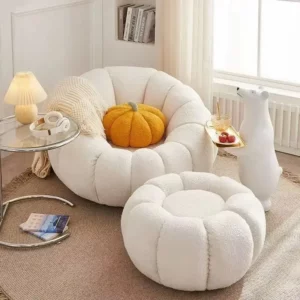 Lazy sofa can lie down and sleep on small sofa, bedroom balcony, leisure chair, cream style lazy chair, tatami chair - Image 4