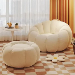 Lazy sofa can lie down and sleep on small sofa, bedroom balcony, leisure chair, cream style lazy chair, tatami chair - Image 5