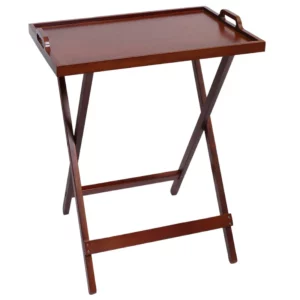 Solid Wood Folding Coffee Table Adjustable Height Side Table for Living Room with X-Leg Design Tray Top Portable Desk - Image 5