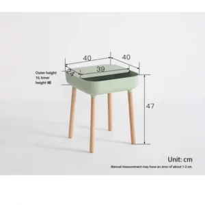 Multi-Color Storage Plastic Side Table - Wooden Leg Leisure Small Table, Multifunctional Storage Table Next to Home Sofa - Image 7