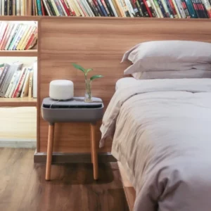 Multi-Color Storage Plastic Side Table - Wooden Leg Leisure Small Table, Multifunctional Storage Table Next to Home Sofa - Image 3