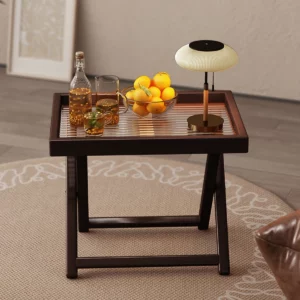 Bamboo Folding Side Table with Removable Legs - Multi-Function TV Tray Bedside Table Space-Saving for Home - Image 4