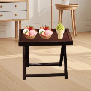 Bamboo Folding Side Table with Removable Legs - Multi-Function TV Tray Bedside Table Space-Saving for Home - Image 5