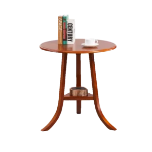 American Solid Wood Side Table, Round Balcony Coffee Table, Modern Sofa Tea Stand, Minimalist Home Accent Storage Cabinet - Image 5