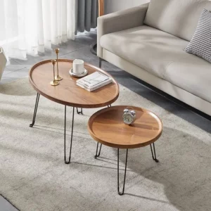 Folding coffee table household combination simple bay window balcony hotel low floor tea table living room furniture - Image 1