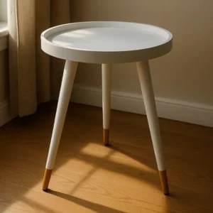 Minimalist Nordic round Side Table with Gold Legs Walnut Top Small Coffee Table for Living Room Or Bedside Setup - Image 5