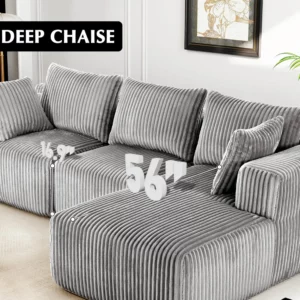 118" Compressed Sofa for Living Room L Shaped Boneless Couch, Modular Sectional Sofa, Sofa Bed Memory Foam Couches with Chaise - Image 4