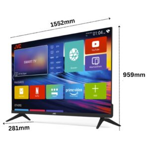 JVC 70 Inch Edgeless 4K UHD Android 14 Smart TV With Bluetooth, Web Browser, Dolby Audio LT-70N7105 Black - Image 3