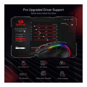 M612 Predator RGB Gaming Mouse, 8000 DPI Wired Optical Gamer Mouse 5 Backlit Modes, Software Supports DIY Key binds Rapid Fire Button - Image 6
