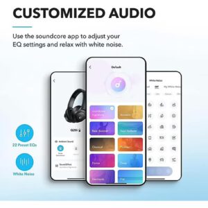 By Anker Q20i Hybrid Active Noise Cancelling Headphones, Wireless Over-Ear Bluetooth, 40H Long ANC Playtime, Hi-Res Audio, Big Bass, Customize Via An App, Transparency Mode, Ideal For Travel Black Black - Image 5