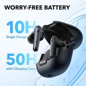 Soundcore Liberty 4 NC Earbuds, 98.5 Percent Noise Reduction, Adaptive Cancelling To Ears And Environment, Hi-Res Sound, 50H Battery, Wireless Charging, Bluetooth 5.3 Black - Image 3