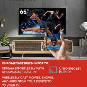 65 Inch 4K ULTRA HD Smart TV, Google TV with Hands Free Voice Control, Built-in Receiver, Dolby Vision Atmos, HDR 10+, Game Mode, Wide Colour Gamut, DTS HD, Google TV Android 65UA3400G Black - Image 6