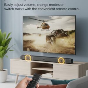 2.0CH Sound Bar - 3000W (PMPO) Bluetooth 5.0 Sound Bar Cinema Movie with LED Display, Music Player Song Player For Home Office indoor and outdoor, Remote Control & USB/AUX/HDMI/Optical Support, Tv Entertainment – 2 Year Warranty, SB 1401 Black SB 1401 Black - Image 3