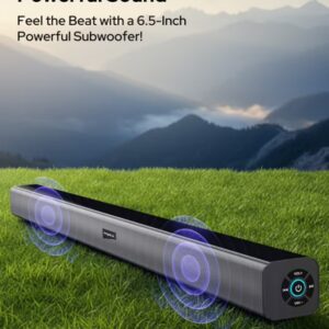 2.0CH Sound Bar - 3000W (PMPO) Bluetooth 5.0 Sound Bar Cinema Movie with LED Display, Music Player Song Player For Home Office indoor and outdoor, Remote Control & USB/AUX/HDMI/Optical Support, Tv Entertainment – 2 Year Warranty, SB 1401 Black SB 1401 Black - Image 6