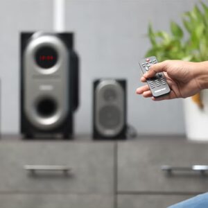 2-In-1 CH Multimedia Speaker, Remote Control | Powerful 5.25 Inch Sub-Woofer | USB, Bluetooth And Multiple Device Inputs | Surround Sound Effect Super Bass GMS7493N Black - Image 3