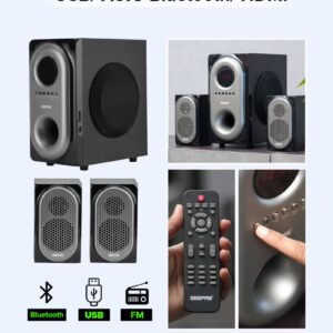2-In-1 CH Multimedia Speaker, Remote Control | Powerful 5.25 Inch Sub-Woofer | USB, Bluetooth And Multiple Device Inputs | Surround Sound Effect Super Bass GMS7493N Black - Image 9