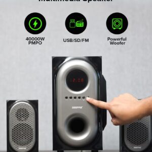 2-In-1 CH Multimedia Speaker, Remote Control | Powerful 5.25 Inch Sub-Woofer | USB, Bluetooth And Multiple Device Inputs | Surround Sound Effect Super Bass GMS7493N Black - Image 10