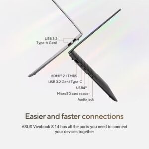ASUS Vivobook S 14 Touchscreen Laptop With 14-Inch OLED Display, AMD Ryzen AI 9-365 Processor/32GB RAM/1TB SSD/Windows 11 Pro with Copilot Key Arabic Neutral Black Arabic Neutral Black - Image 3