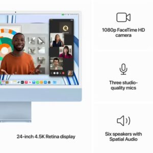 Apple iMac AIO With 24-Inch Retina Display,M3 chip 8 Core CPU And 10 Core GPU Processor/8GB RAM/256GB SSD/Includes Apple Magic English Keyboard and Mouse English Blue - Image 6