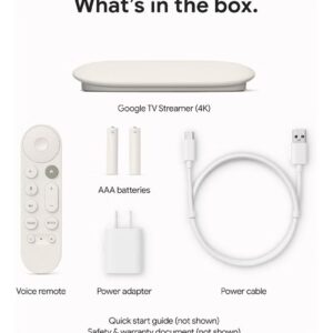 Google TV Streamer 4K - Fast Streaming Entertainment on Your TV with Voice Search Remote - Watch Movies, Shows, Live TV, and Netflix in 4K HDR - Smart Home Control - 32 GB of Storage - Porcelain Porcelain - Image 2