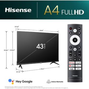 Hisense 43 Inch Class A4 Series FHD 1080p Google Smart TV | DTS Virtual: X, Game | Sports Modes | 60HZ | Chromecast Built-in | 43A4K Black - Image 6