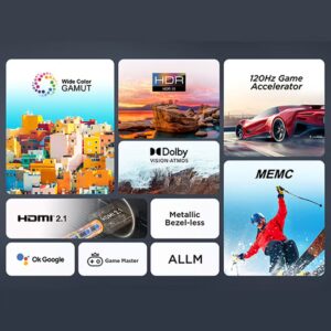 TCL 85 Inch 4K Ultra HD Smart TV, Google TV With 120Hz Game Accelerator, Dolby Vision & Atmos, HDR 10, Built-In Chromecast Assistant, 60HZ MEMC, (2023 Model) 85P745 Black 85P745 Black - Image 6