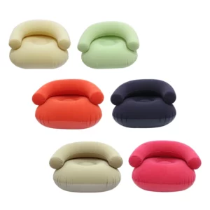 6 Colors Inflatable U-shaped Lazy Sofa with Armrests Living Room Outdoor Lounge Chair Portable Flocking PVC Inflatable Sofa - Image 6
