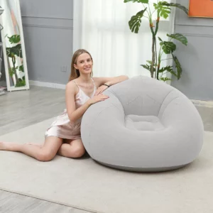 Portable Inflatable Sofa Soft Indoor Bedroom Lounge Bean Bag Chair Outdoor Camping Lazy Seat Round Single Inflatable Sofa - Image 3