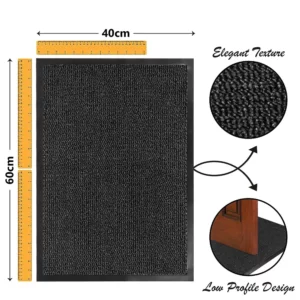 Washable Door Mats Indoor & Outdoor - Non-Slippery Heavy Duty - Stylish & Large Rubber - Perfect Dust Grabbing Doormats - Image 2