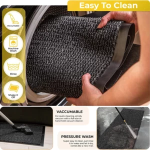 Washable Door Mats Indoor & Outdoor - Non-Slippery Heavy Duty - Stylish & Large Rubber - Perfect Dust Grabbing Doormats - Image 3