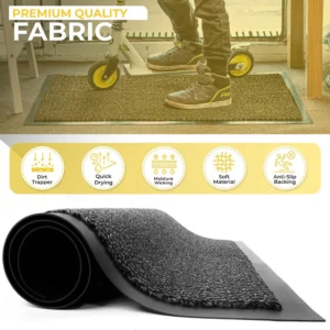Washable Door Mats Indoor & Outdoor - Non-Slippery Heavy Duty - Stylish & Large Rubber - Perfect Dust Grabbing Doormats - Image 4