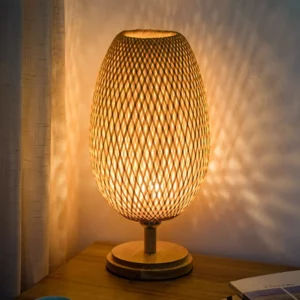 Bamboo Weaving Table Lamp Creative Handmade Rattan Bedroom Restaurant Bedside Desk Lights Chinese Pastoral Retro Table Light - Image 3