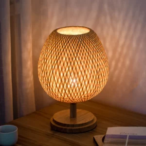 Bamboo Weaving Table Lamp Creative Handmade Rattan Bedroom Restaurant Bedside Desk Lights Chinese Pastoral Retro Table Light - Image 4