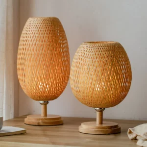 Bamboo Weaving Table Lamp Creative Handmade Rattan Bedroom Restaurant Bedside Desk Lights Chinese Pastoral Retro Table Light - Image 5