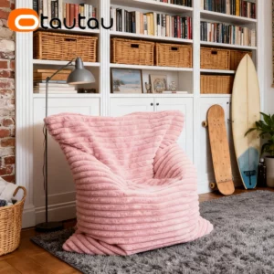 OTAUTAU Thick Soft Faux Fur Bean Bag Cover Cushion Pillowsac Christmas DD235【No Filler Inside!You Need Buy Filler By Yourself!】 - Image 8