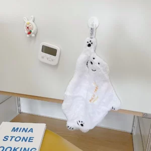 Polar Bear Hand Wiping Towel Super Absorbent Hanging Kitchen Towel Coral Design Thick Cartoon Hand Towel - Image 4