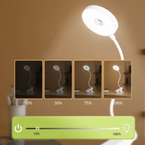 Clip-On Desk Lamp Portable LED Desk Lamp Desktop Book Lamp Timed Stepless Dimming 1200 Mah Eye Protection Reading Study Lamp - Image 2