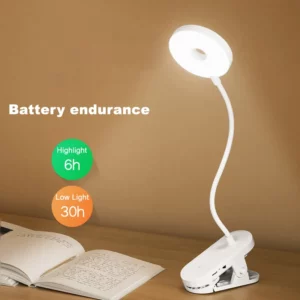 Clip-On Desk Lamp Portable LED Desk Lamp Desktop Book Lamp Timed Stepless Dimming 1200 Mah Eye Protection Reading Study Lamp - Image 3