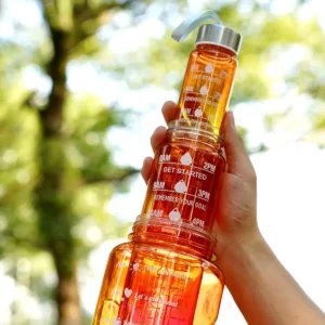 Gradient Plastic 3-IN-1 Water Bottle Set with Measurement Scale Large Capacity Drink Bottle Outdoor Sports Camping - Image 3