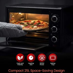 Olsenmark 25 L Electric Oven With Rotisserie Function, Bake Pan, Heat/ Temperature Dial, 6 Stages Heating And Temperature 100-250-Degrees Celsius/60 Minute Timer and Perfect For Grilling, Toasting & Roasting 25 L 1600 W OMO2277G Black - Image 9