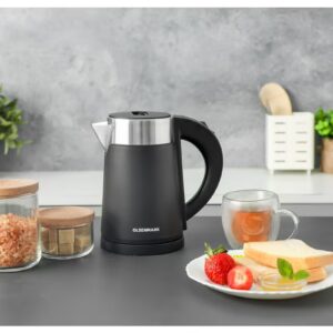 Olsenmark 1.0L Double Layer Electric Kettle OMK7028 | 800W Fast Boiling with 360° Rotating Base | Auto Shut-Off, Overheat & Dry Boil Protection | Perfect for Tea, Milk & Water | 2 Years Warranty | Black 1 L 800 W OMK7028 BLACK - Image 2