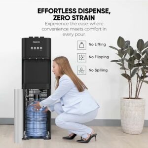 3-Tap/Faucet Bottom Loading Water Dispenser Instant Hot/Cold/Room Temperature Water Dispenser Child Safety Lock, Stainless Steel Reservoir, Ideal For Home And Office NWD4000BS Black/Grey - Image 4
