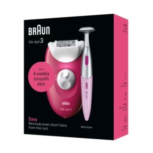 Silk-epil 3 SkinSpa 3202 Epilator, Bikini Trimmer, Cleaning Brush, Smart Light, Corded - Image 2