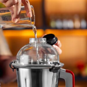 3 IN 1 Indian Mixer Grinder Juicer OMSB2427J, 750W Powerful Motor with Stainless Steel Jars and Blades, 3 Jars with 3 Speed Control Unbreakable Polycarbonate Jar Caps, Multicolour 0 L 750 W OMSB2427K Multicolour - Image 3